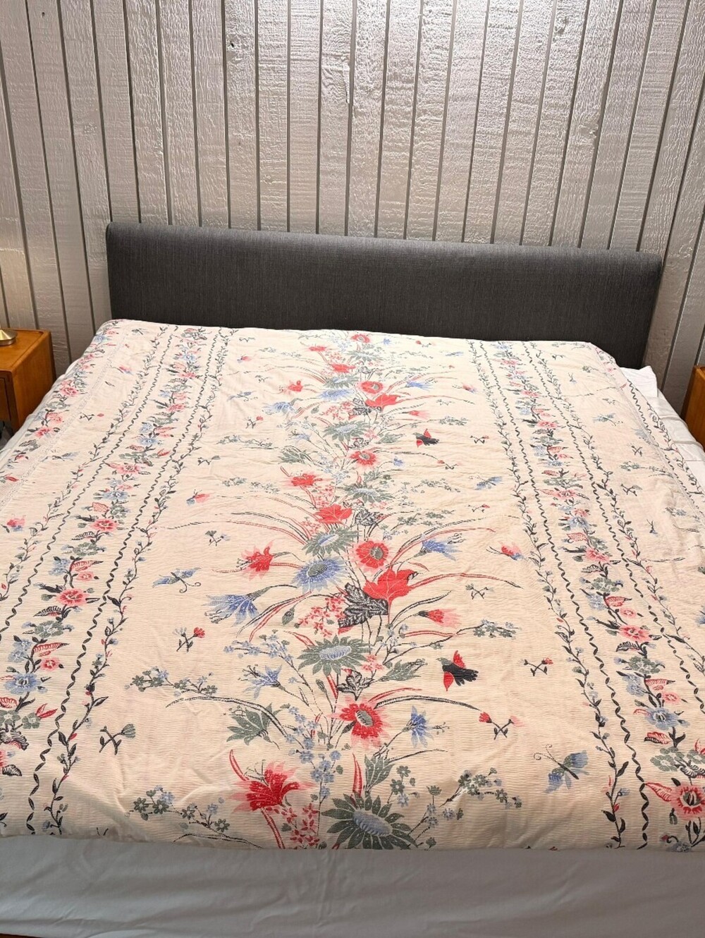 Vintage Japanese Kakebuton Floral Duvet Cover with Insert Comforter 85x72